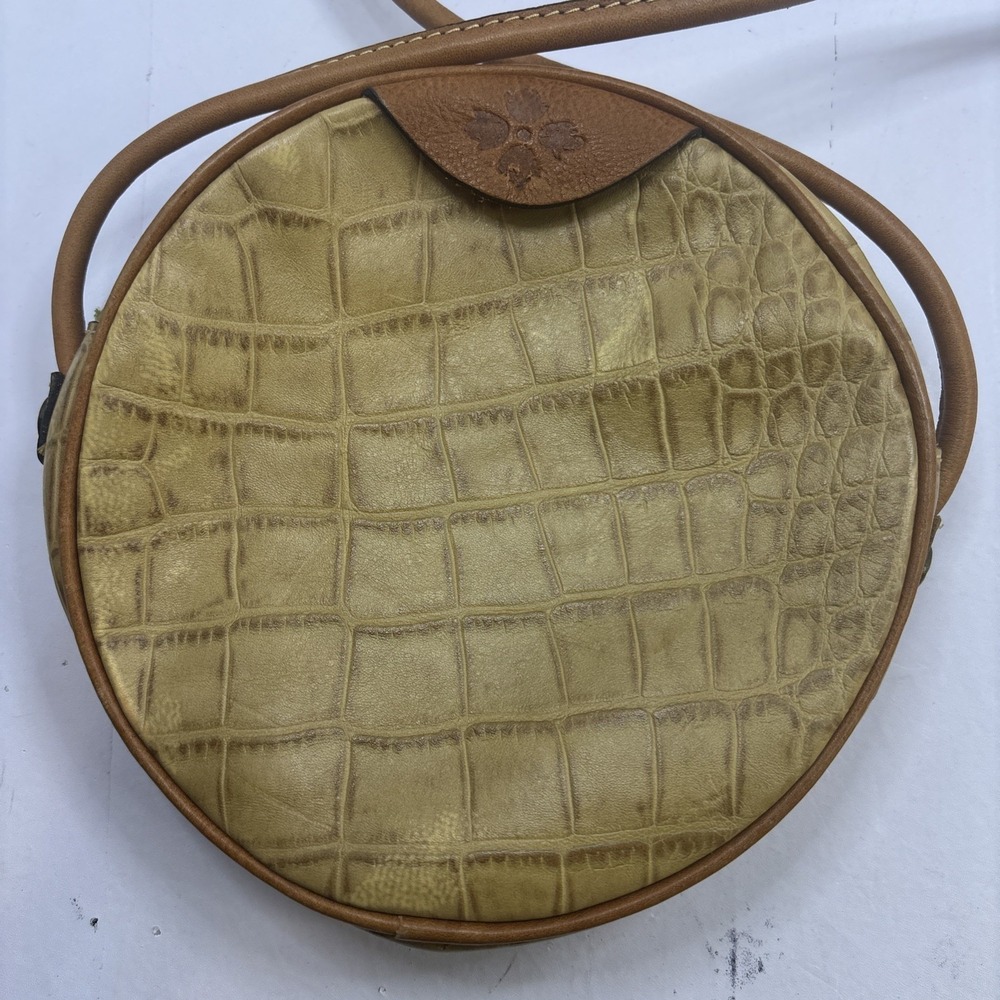 Patricia Nash Scafati Croc Style Small Canteen Leather Crossbody Brown - Picture 2 of 8